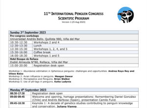 第11回国際ペンギン会議のプログラム公開‼️